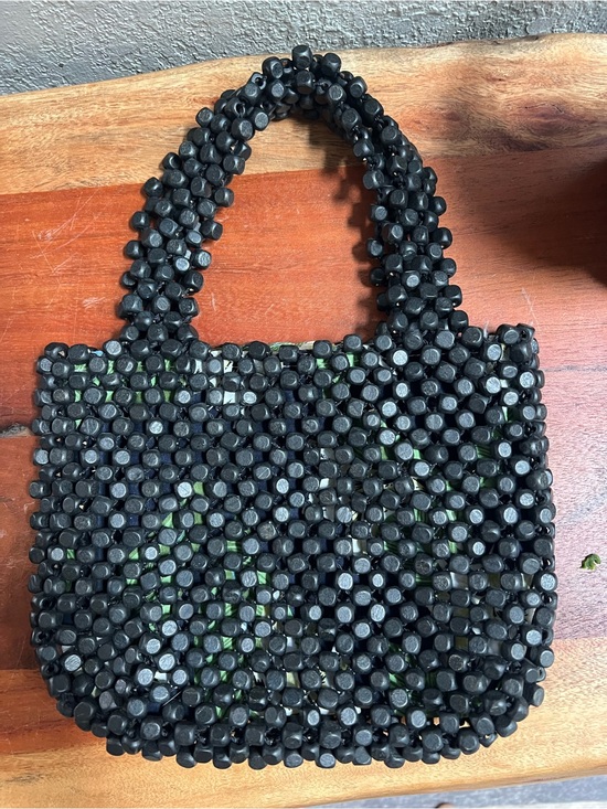 Handbags - Beaded Black Tote Bag - Womens Fashion Handbag